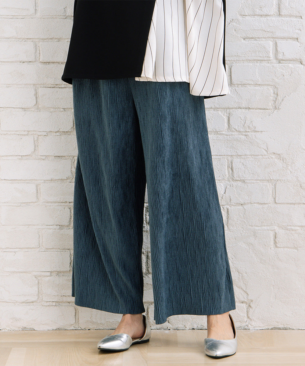 【sabstreet bis】【web限定】 ベロアプリーツパンツ