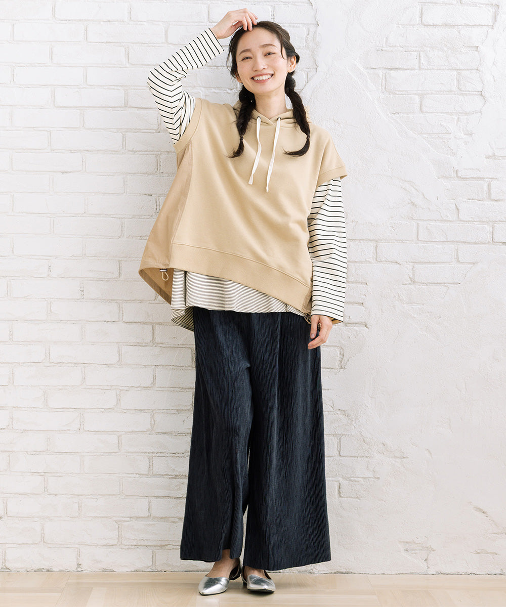 【sabstreet bis】【web限定】 ベロアプリーツパンツ