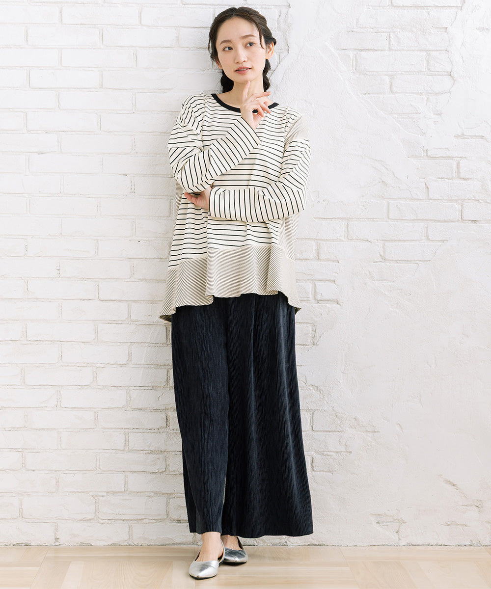 【sabstreet bis】【web限定】 ベロアプリーツパンツ