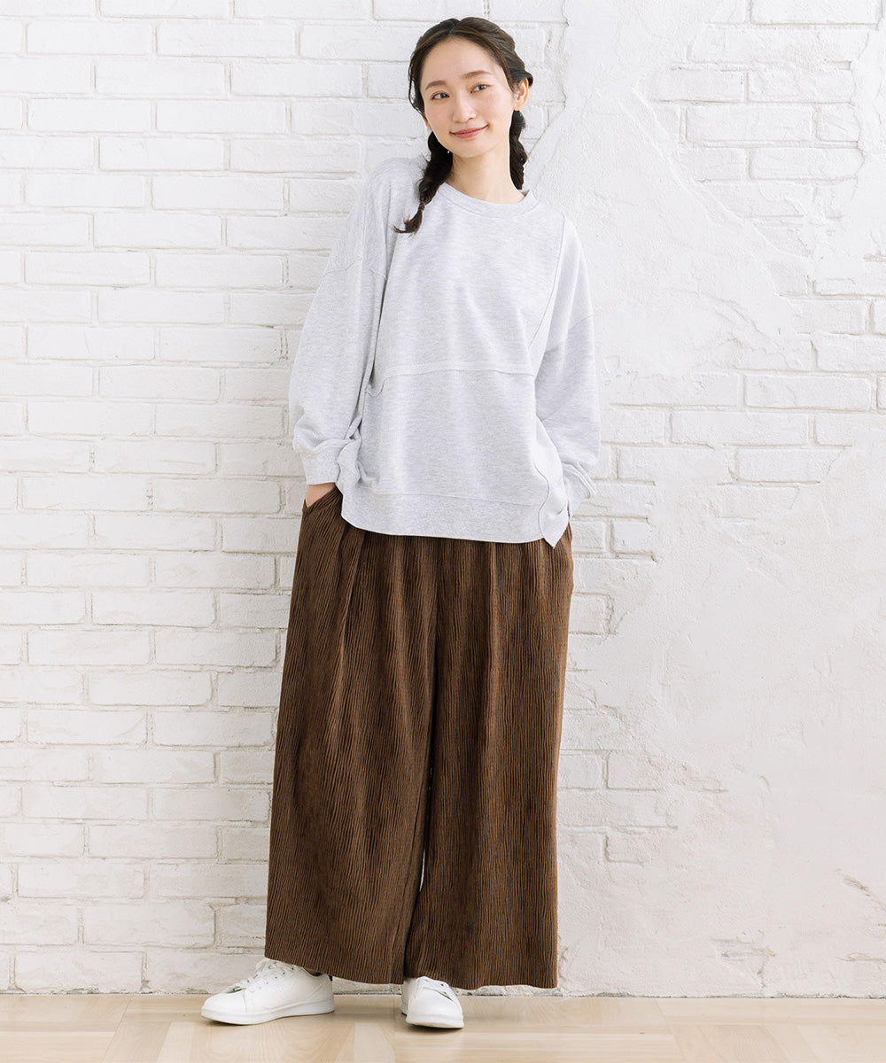 【sabstreet bis】【web限定】 ベロアプリーツパンツ