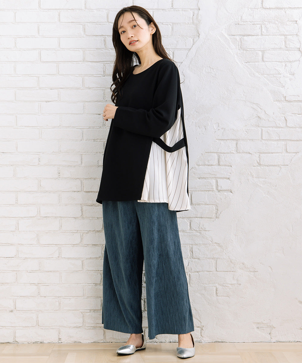 【sabstreet bis】【web限定】 ベロアプリーツパンツ