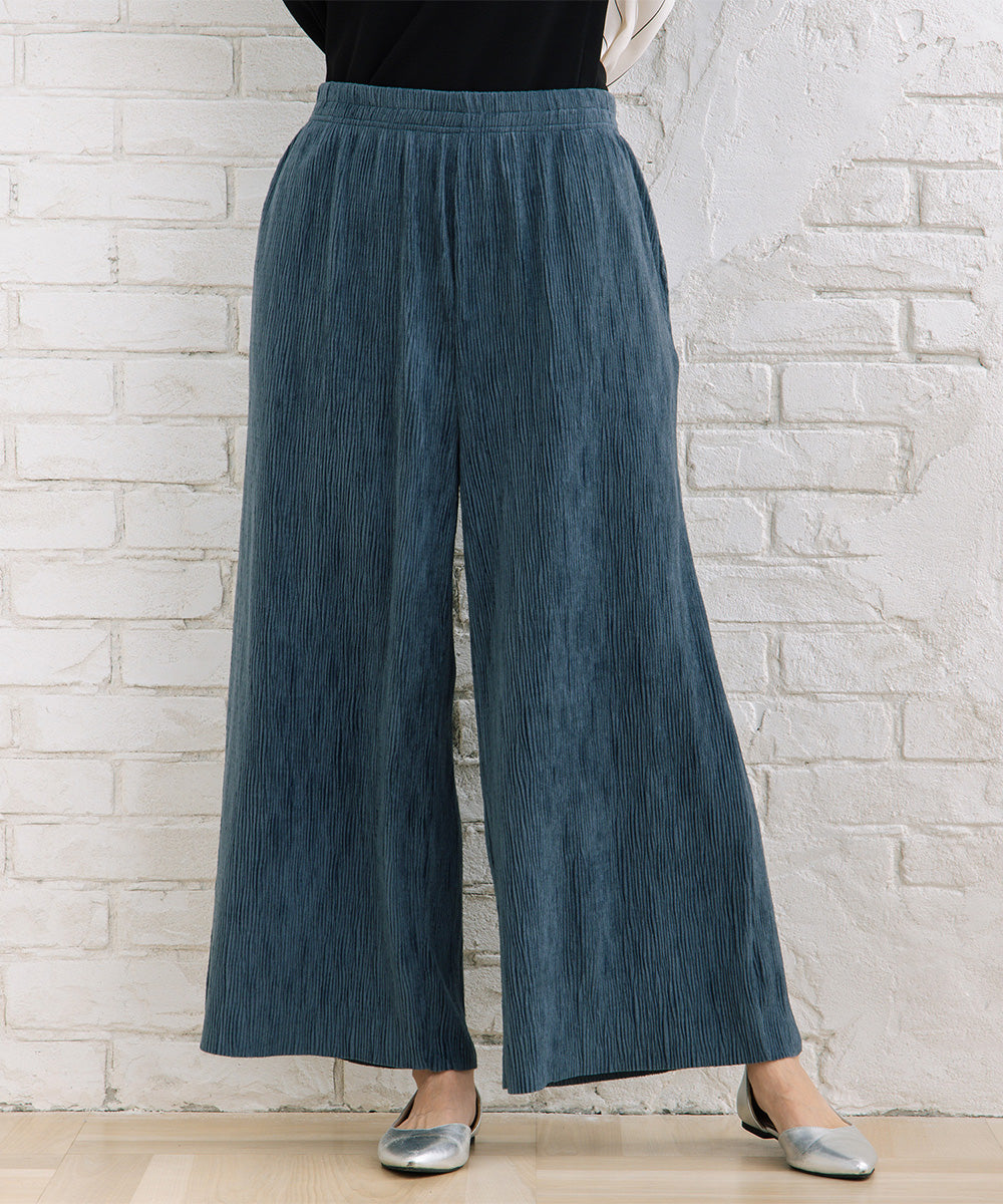 【sabstreet bis】【web限定】 ベロアプリーツパンツ