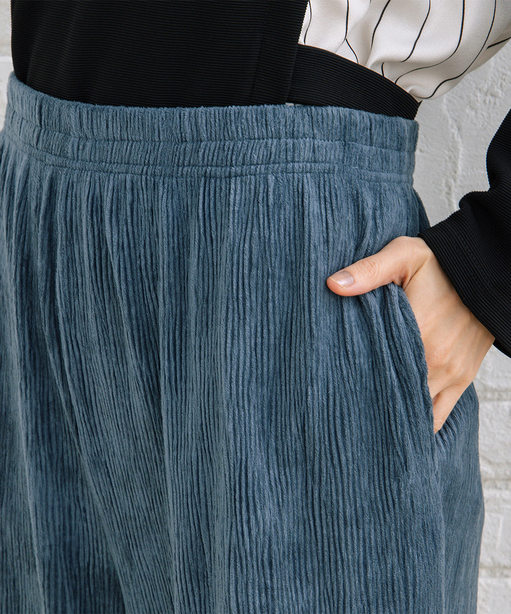 【sabstreet bis】【web限定】 ベロアプリーツパンツ