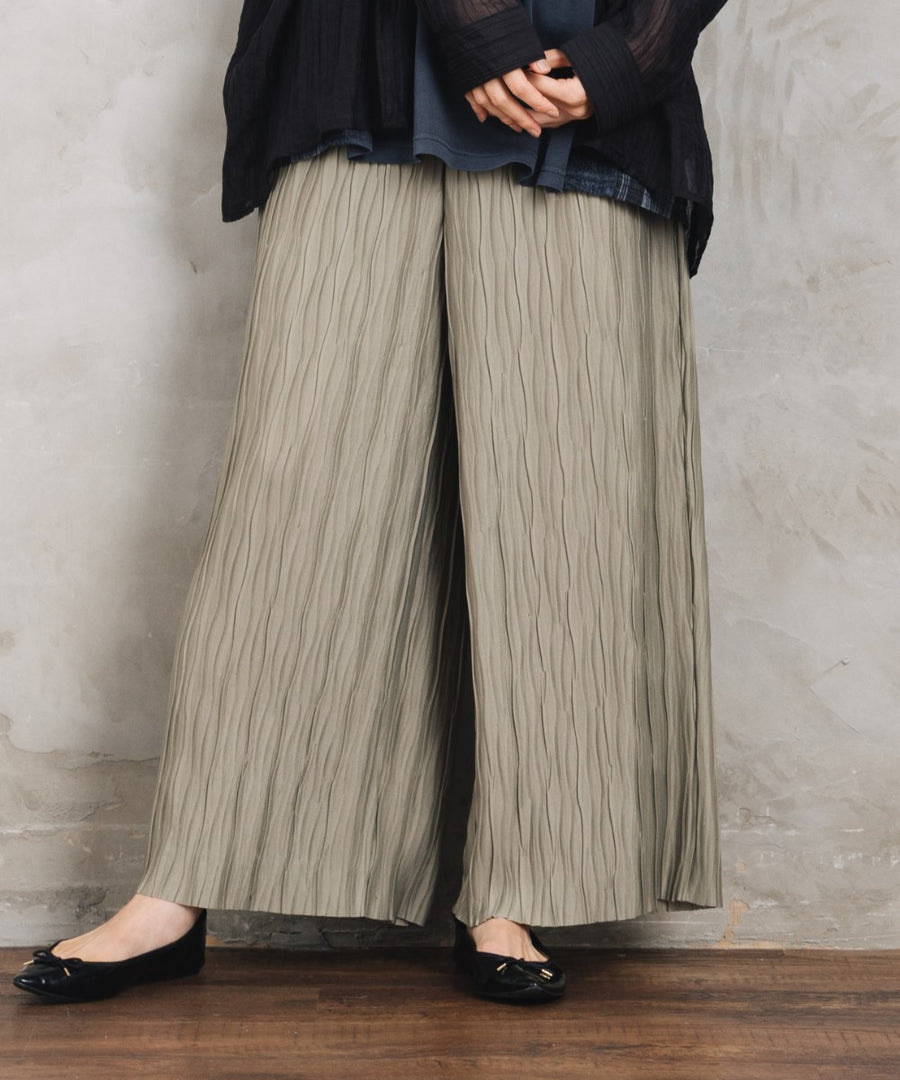 【sabstreet bis】【web限定】 セルフカットプリーツワイドパンツ