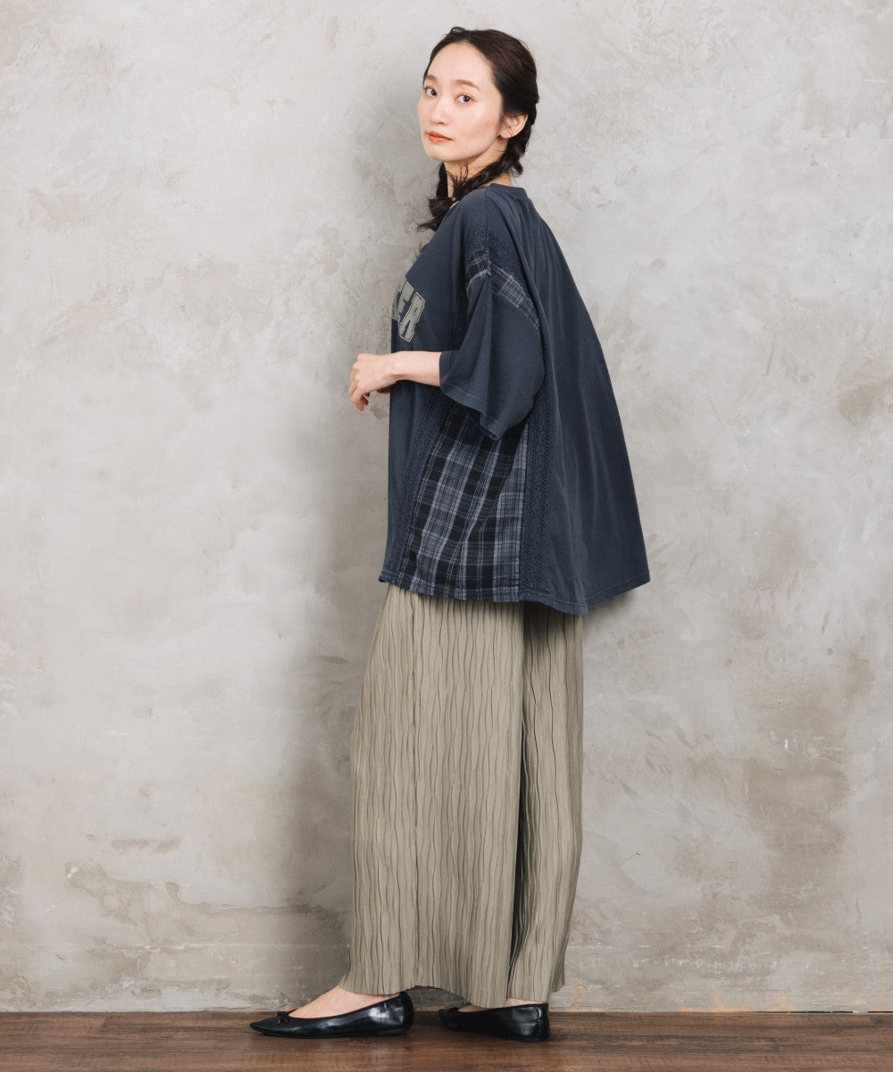 【sabstreet bis】【web限定】 セルフカットプリーツワイドパンツ【先行予約】