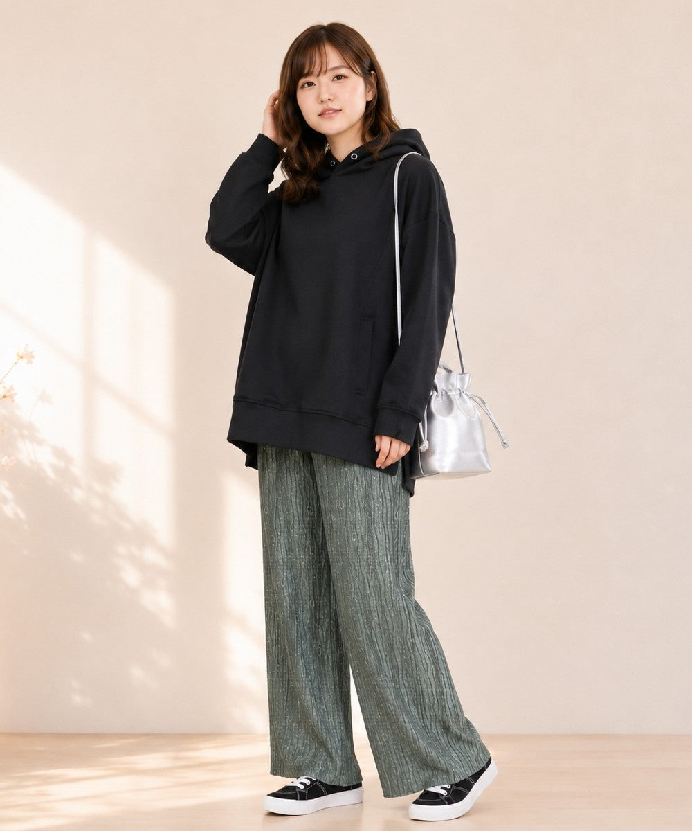 【sabstreet bis】【web限定】 セルフカットプリーツワイドパンツ