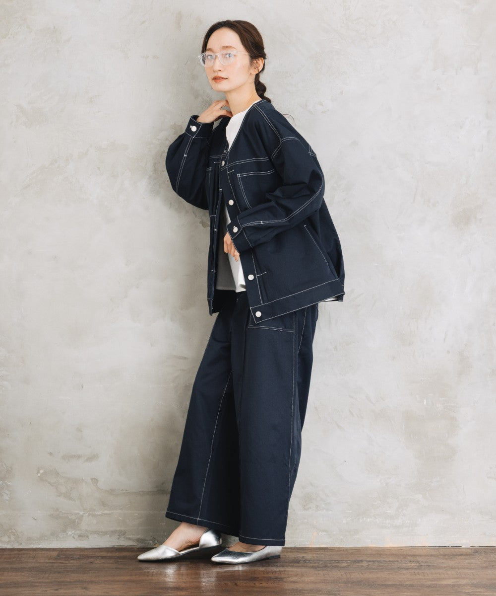 【sabstreet bis】【web限定】 配色ステッチペインターパンツ