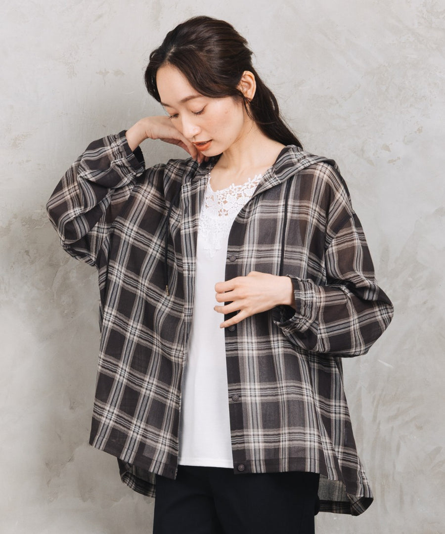 【sabstreet bis】【web限定】 アソートチェックフーディシアーブルゾン