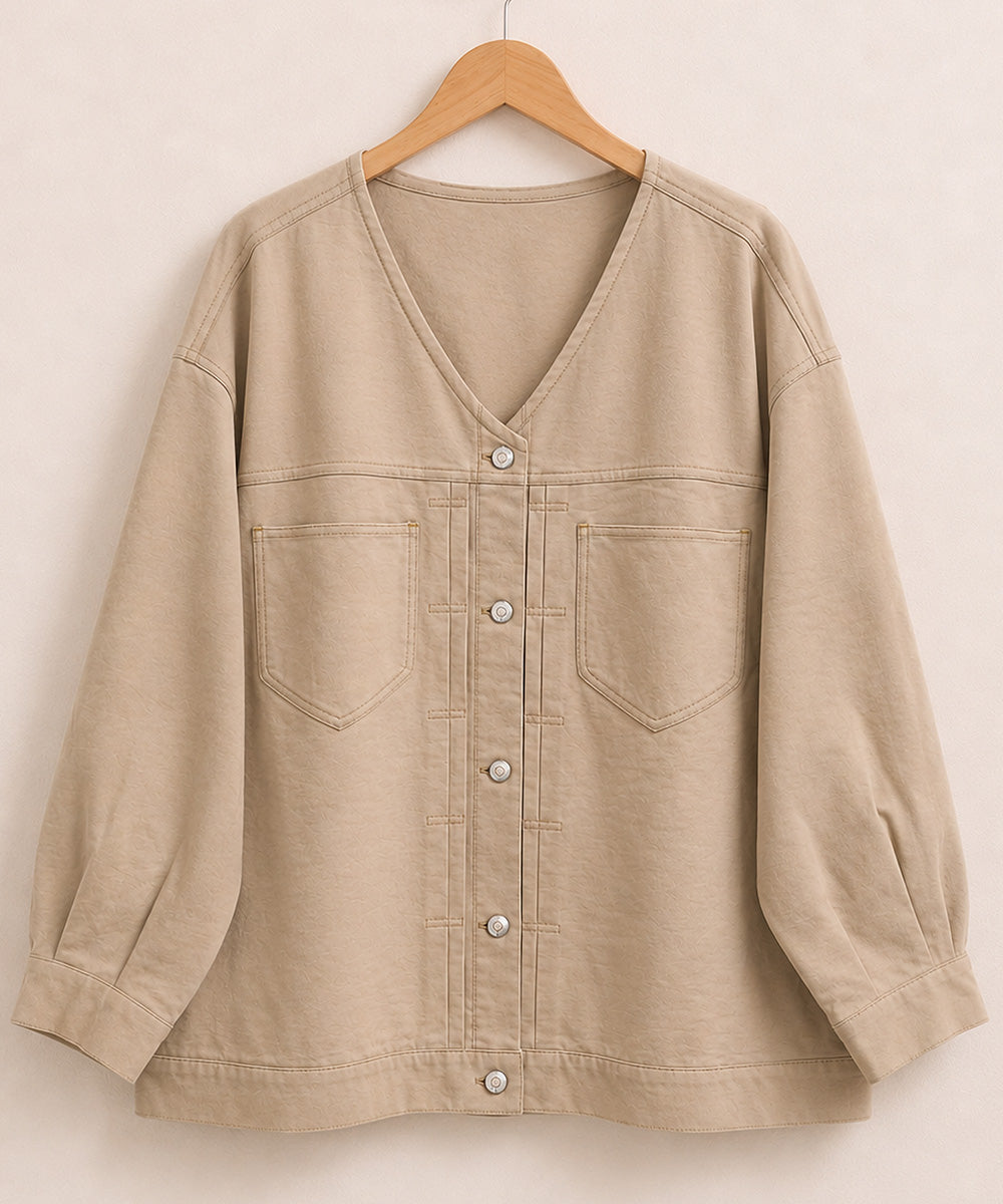 【sabstreet bis】【web限定】 配色ステッチVネックジャケット