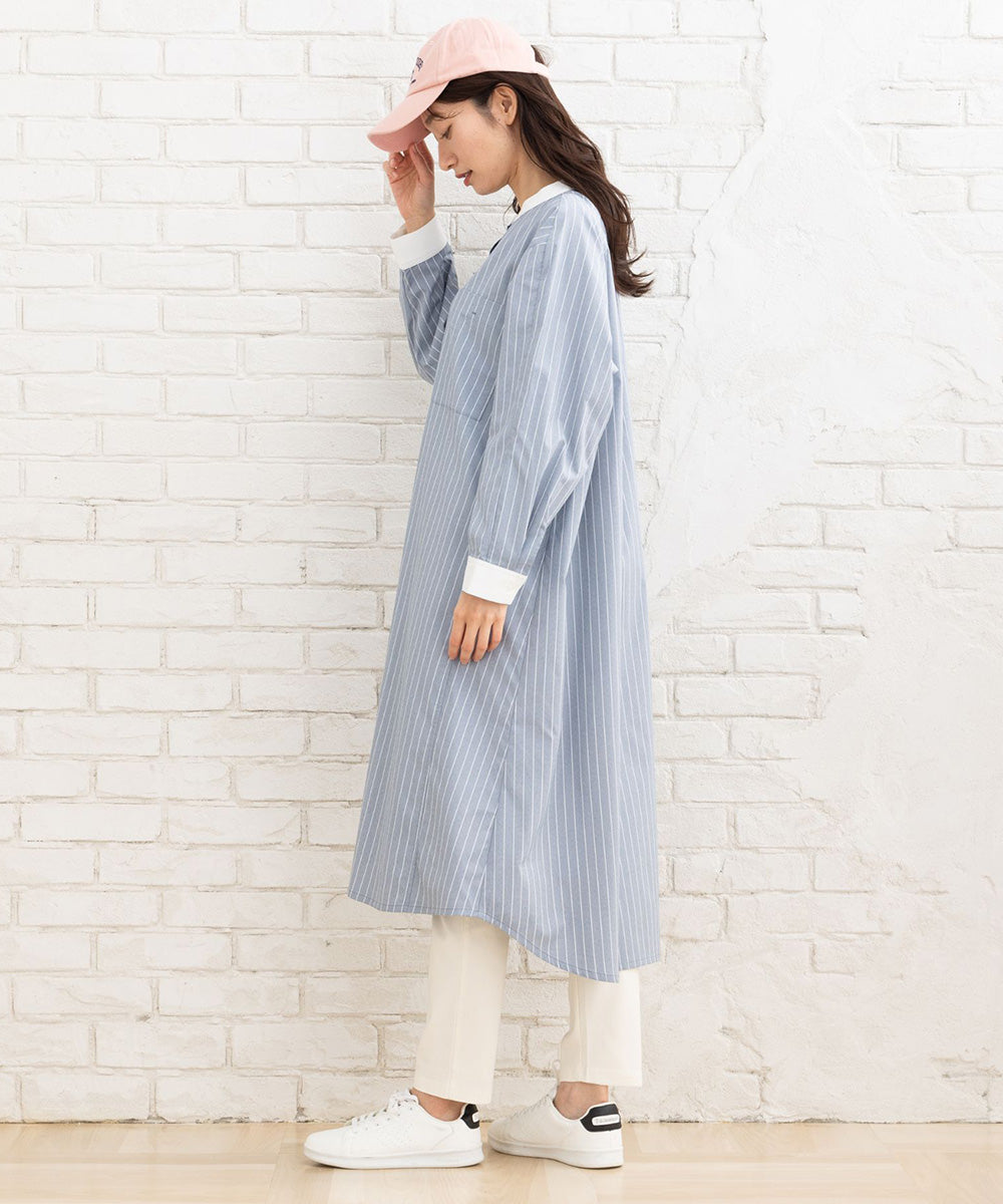 【sabstreet bis】【web限定】イージーケアテントラインシャツワンピース