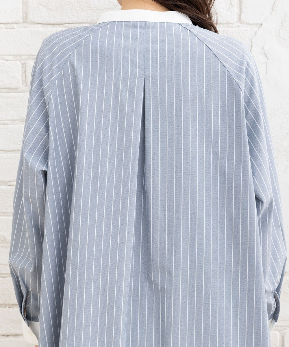 【sabstreet bis】【web限定】イージーケアテントラインシャツワンピース