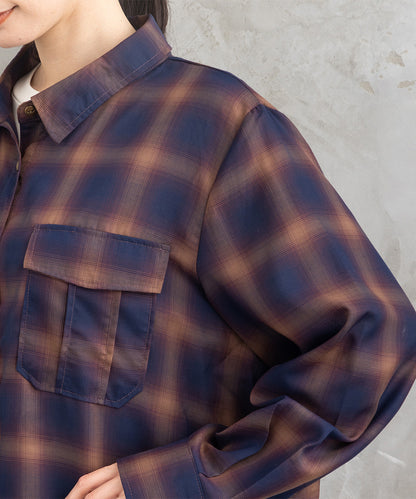 【sabstreet bis】【web限定】15号(3L) アソートチェックWポケットワンピース