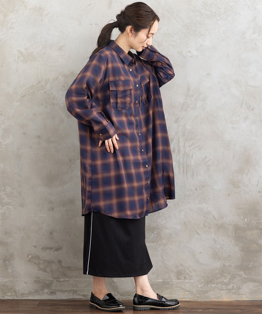 【sabstreet bis】【web限定】15号(3L) アソートチェックWポケットワンピース