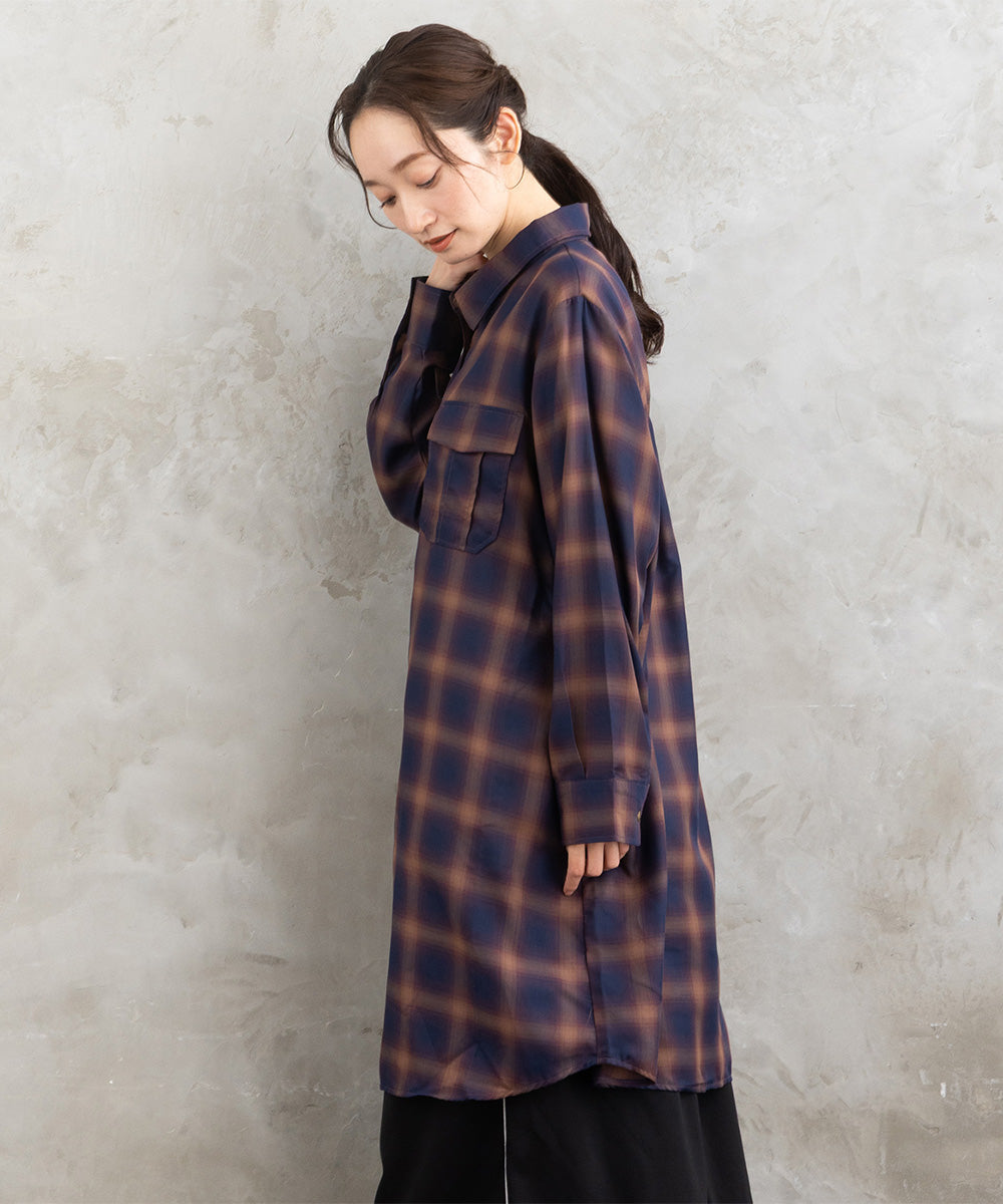 【sabstreet bis】【web限定】15号(3L) アソートチェックWポケットワンピース