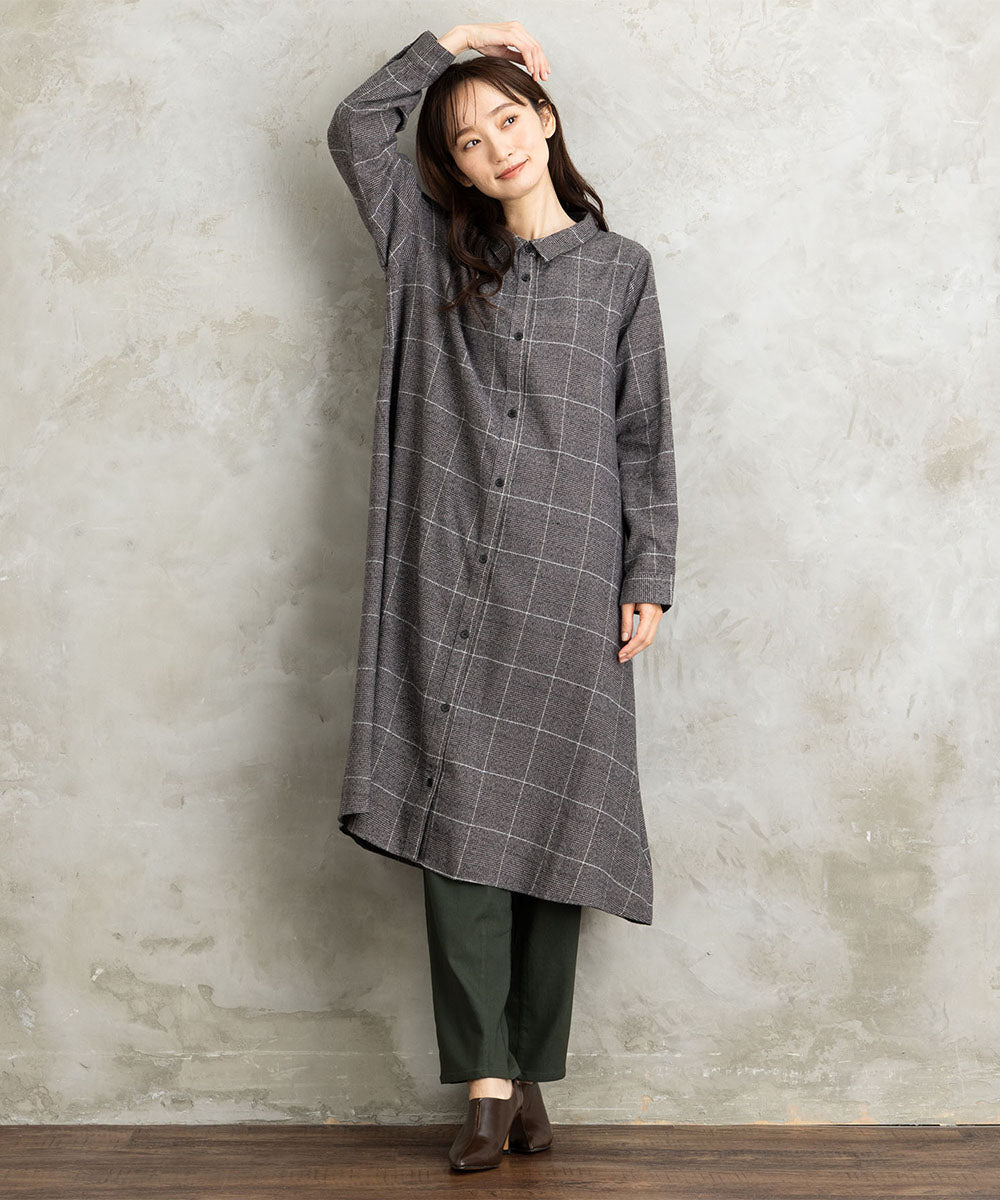 【sabstreet bis】【web限定】 起毛シャツワンピース