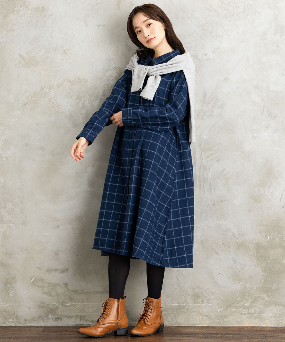 【sabstreet bis】【web限定】 起毛シャツワンピース