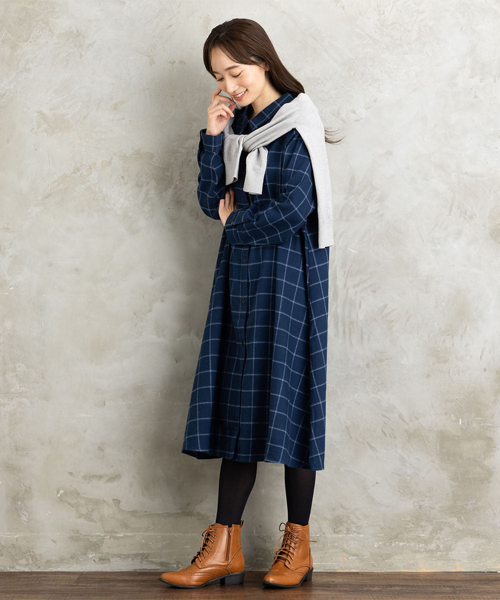 【sabstreet bis】【web限定】 起毛シャツワンピース