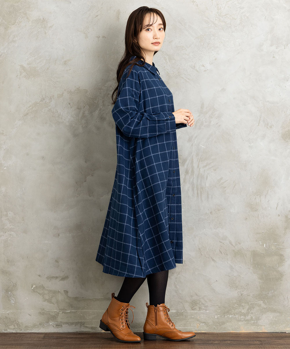 【sabstreet bis】【web限定】 起毛シャツワンピース