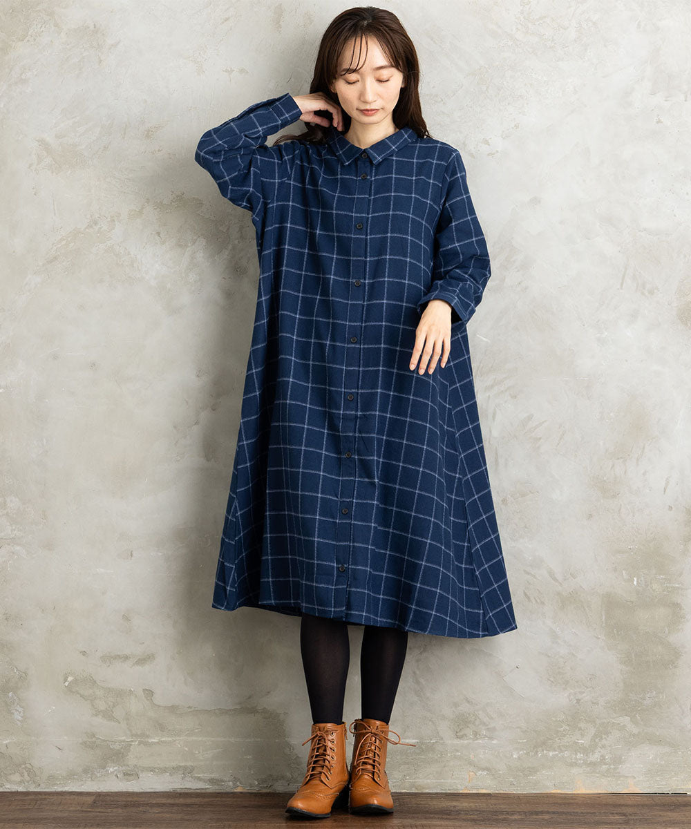 【sabstreet bis】【web限定】 起毛シャツワンピース