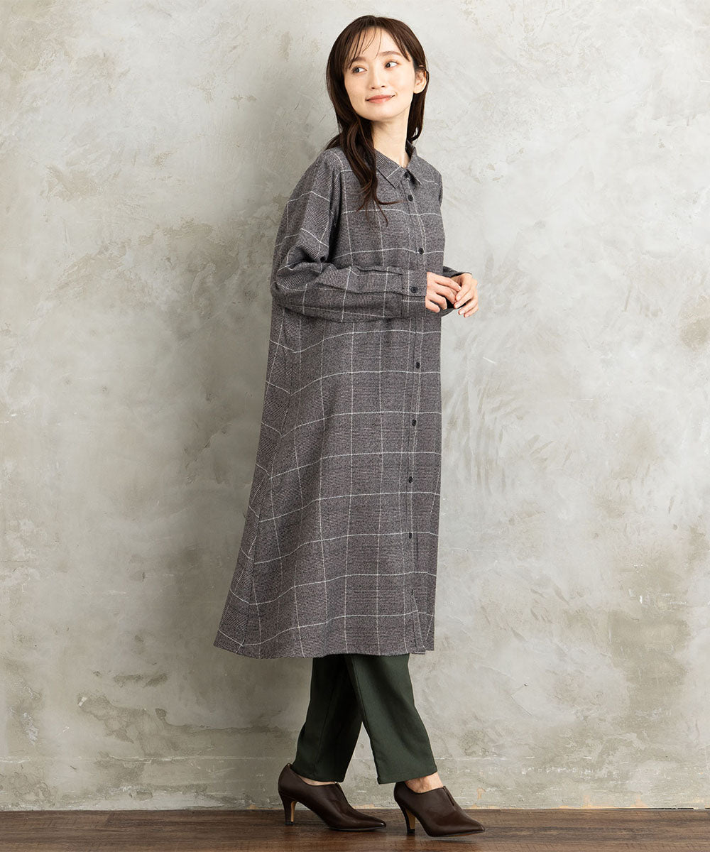 【sabstreet bis】【web限定】 起毛シャツワンピース