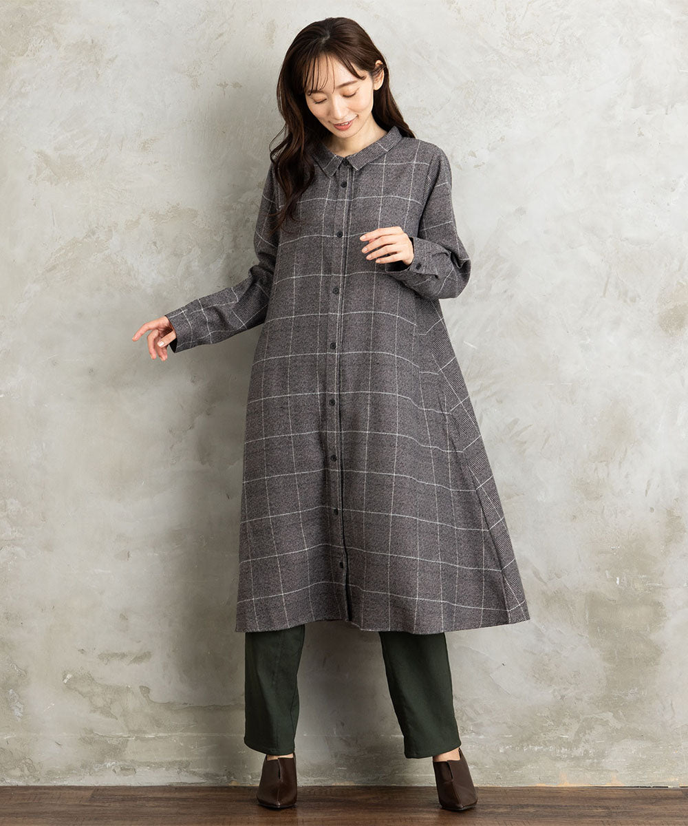 【sabstreet bis】【web限定】 起毛シャツワンピース