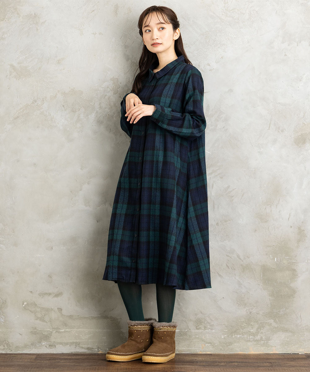 【sabstreet bis】【web限定】 起毛シャツワンピース