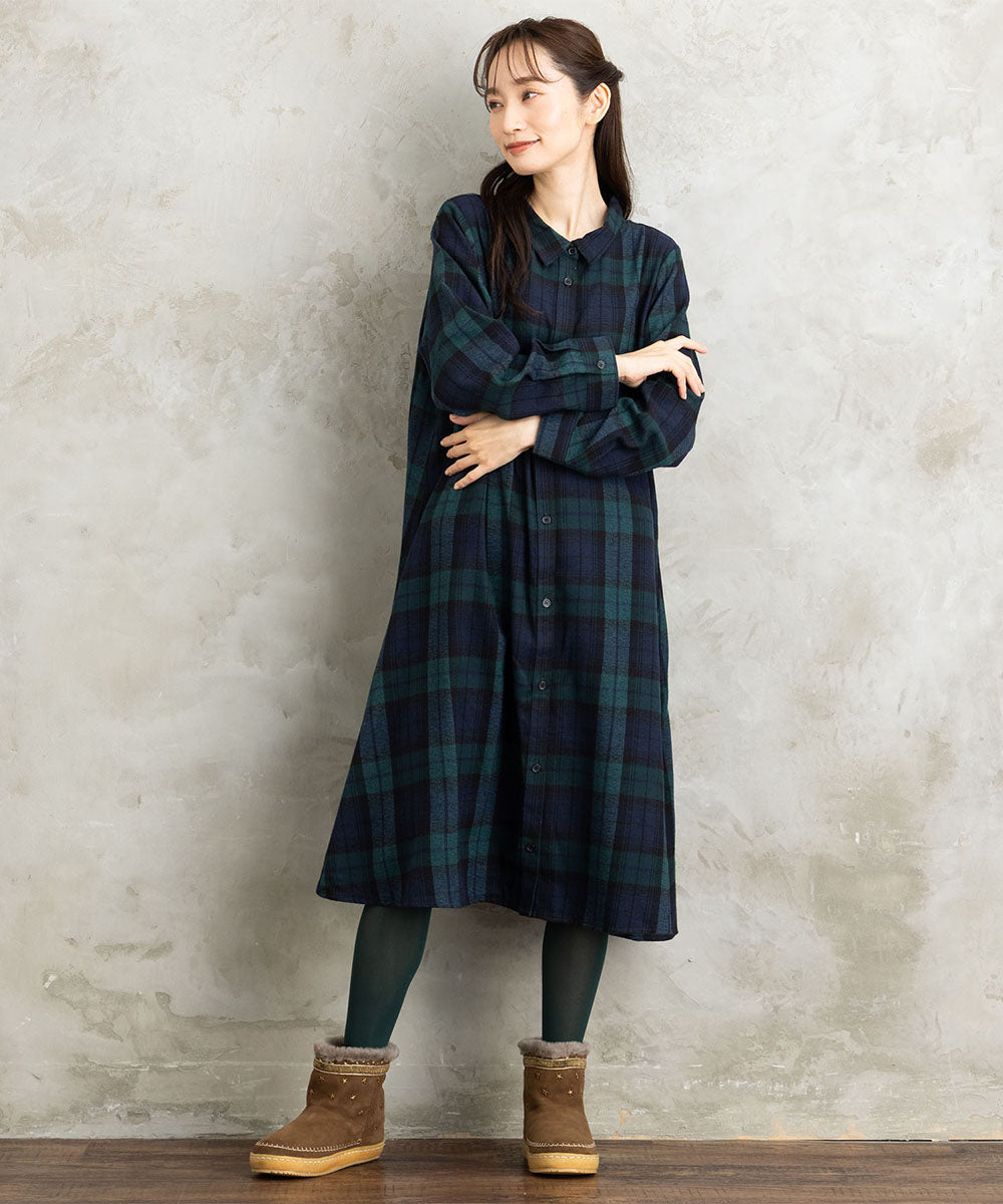 【sabstreet bis】【web限定】 起毛シャツワンピース