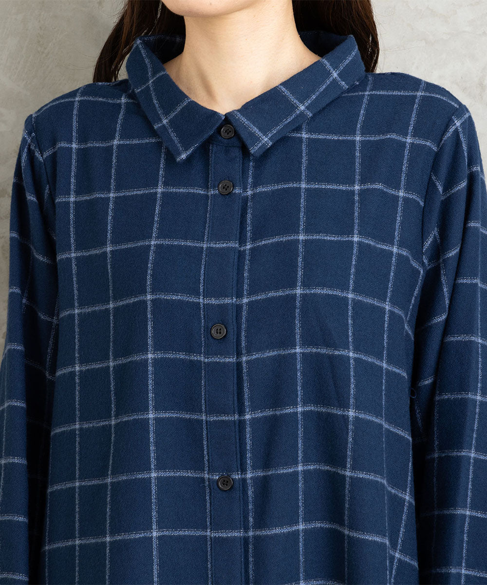 【sabstreet bis】【web限定】 起毛シャツワンピース