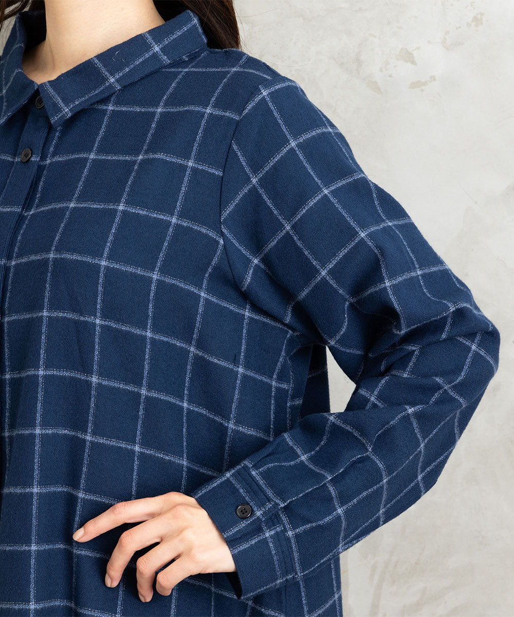 【sabstreet bis】【web限定】 起毛シャツワンピース