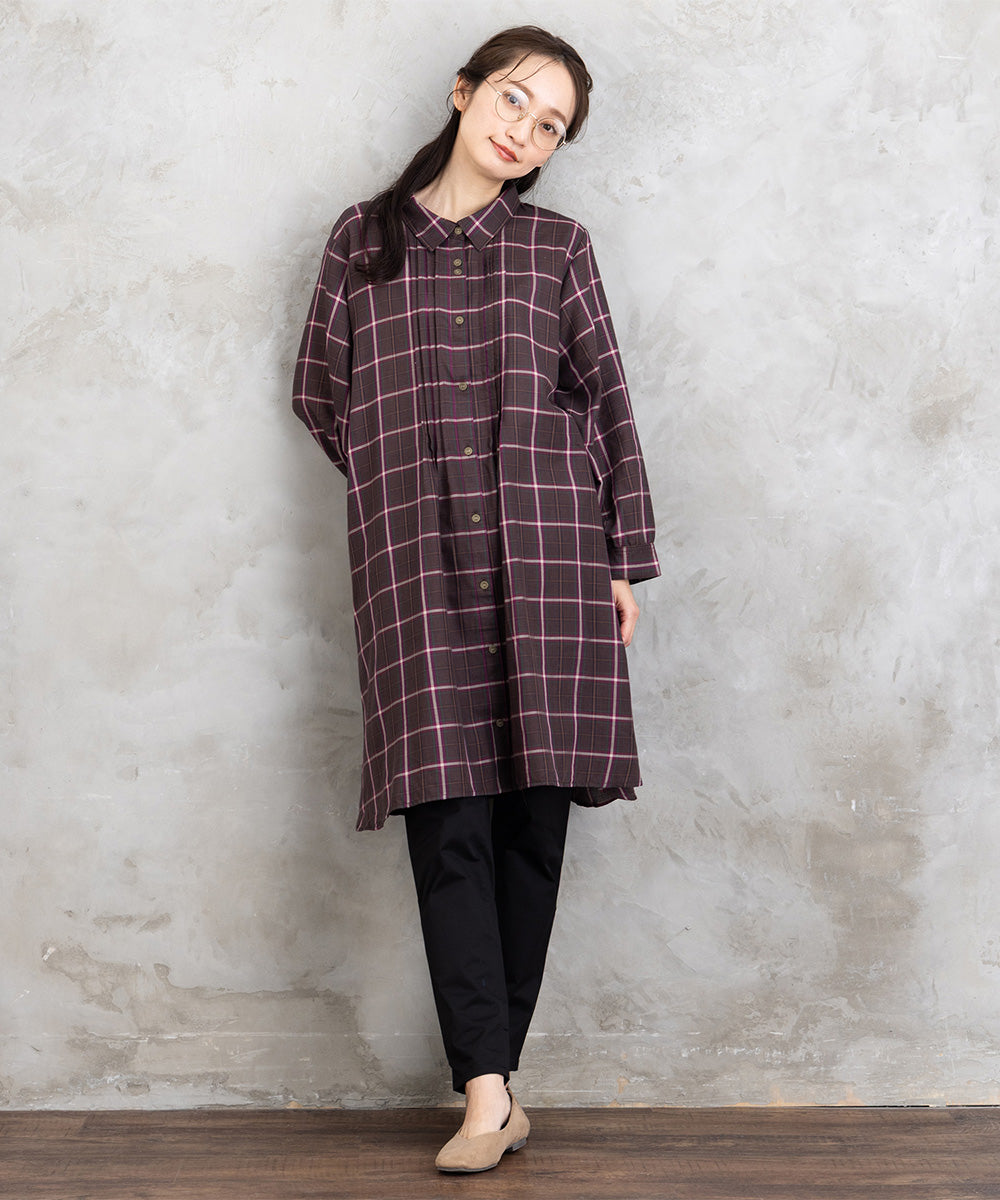 【sabstreet bis】【web限定】 アソートチェックピンタックシャツワンピース【先行予約】