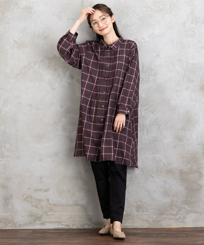 【sabstreet bis】【web限定】 アソートチェックピンタックシャツワンピース【先行予約】