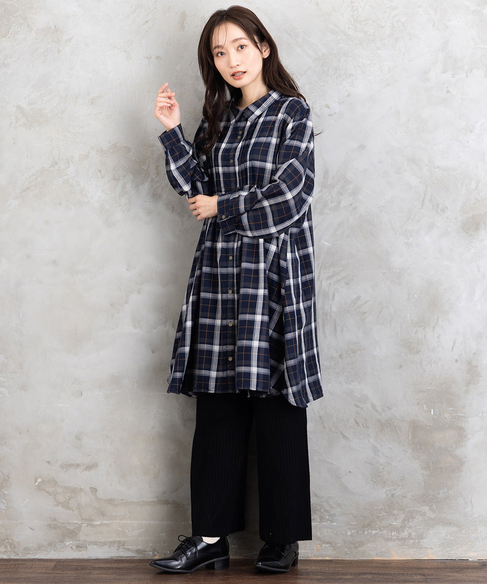 【sabstreet bis】【web限定】 アソートチェックピンタックシャツワンピース【先行予約】