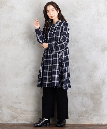 【sabstreet bis】【web限定】 アソートチェックピンタックシャツワンピース【先行予約】