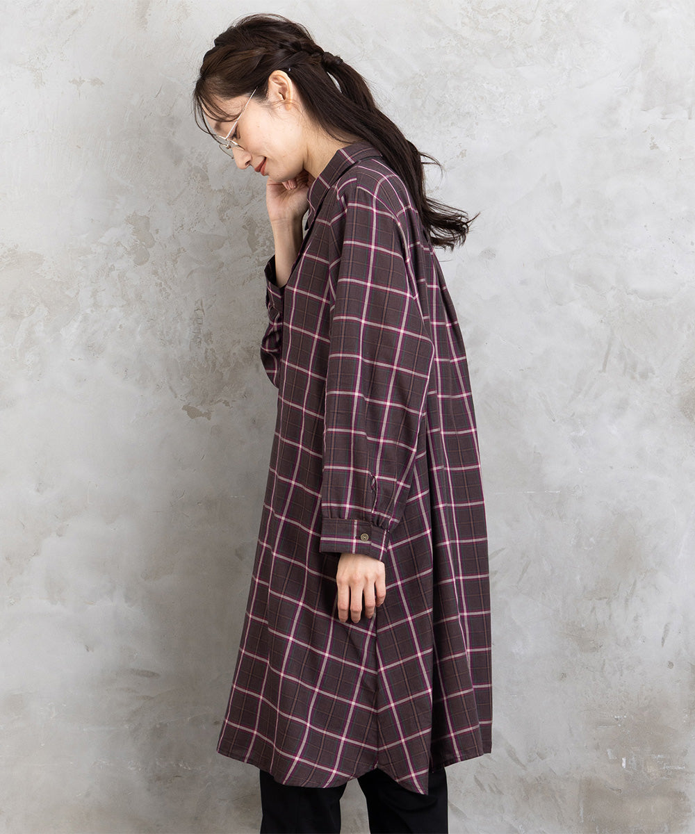 【sabstreet bis】【web限定】 アソートチェックピンタックシャツワンピース【先行予約】