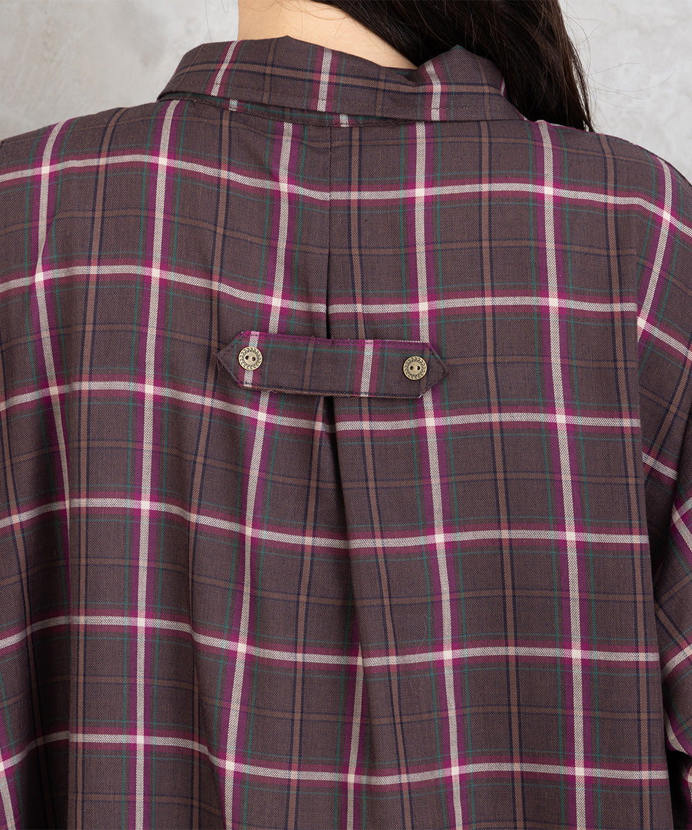 【sabstreet bis】【web限定】 アソートチェックピンタックシャツワンピース【先行予約】