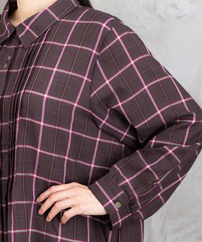 【sabstreet bis】【web限定】 アソートチェックピンタックシャツワンピース【先行予約】