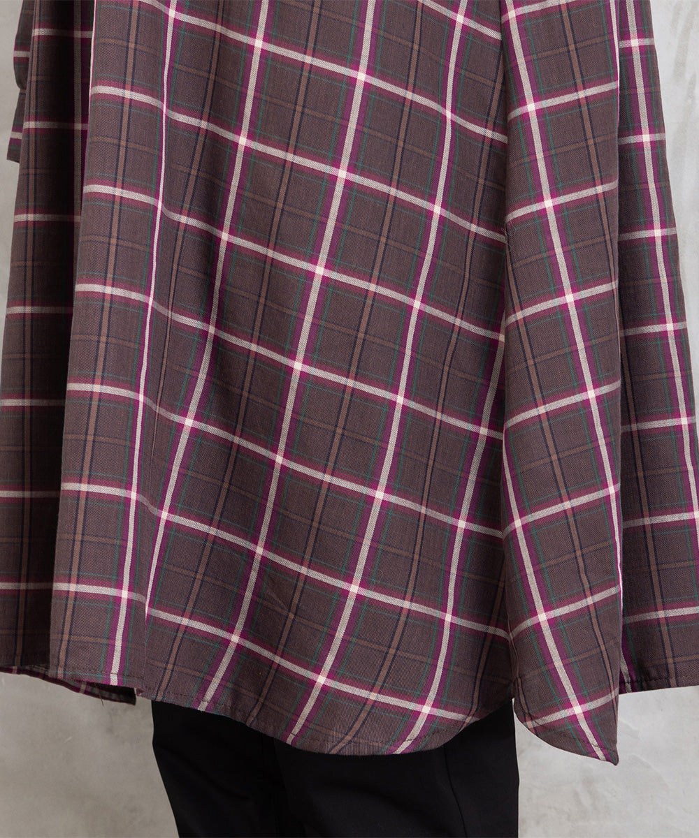 【sabstreet bis】【web限定】 アソートチェックピンタックシャツワンピース【先行予約】