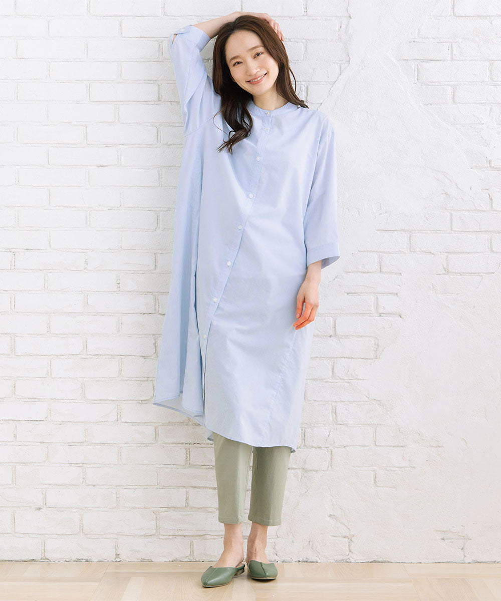 【sabstreet bis】【web限定】 【接触冷感】Aラインシャツワンピース【先行予約】