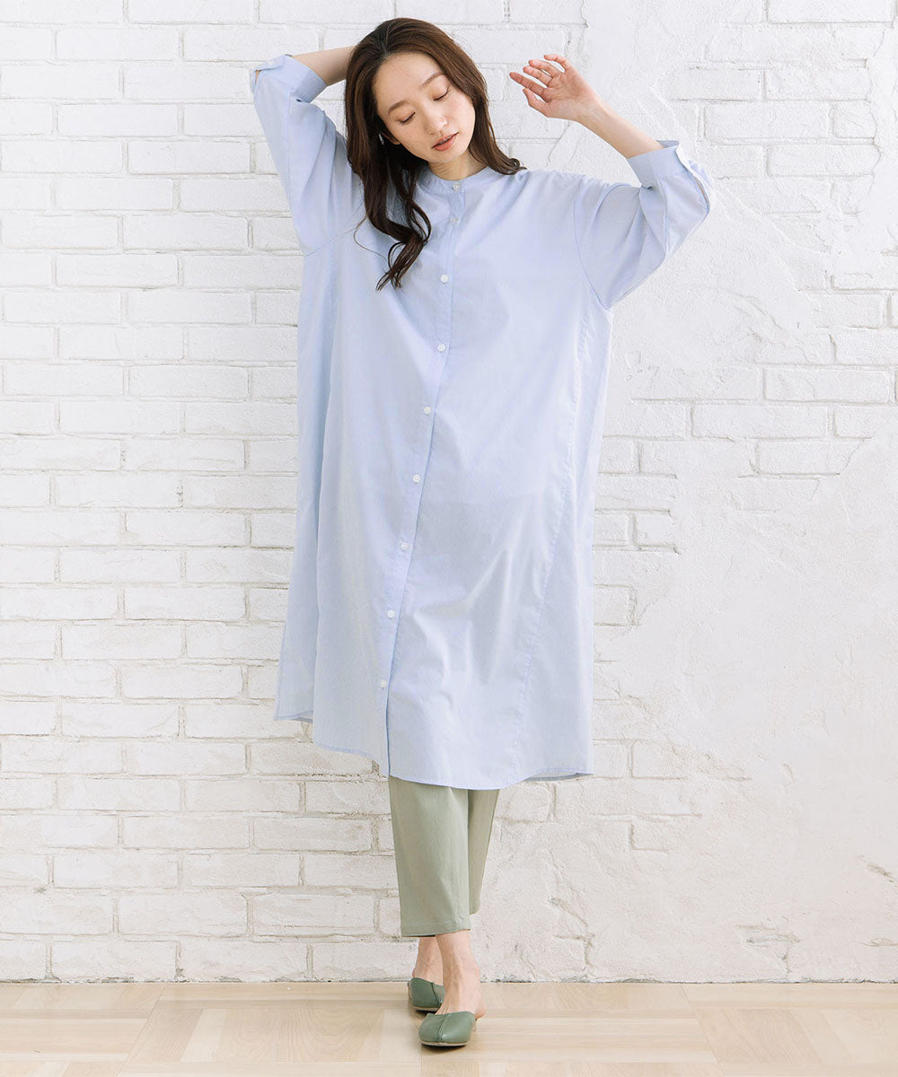 【sabstreet bis】【web限定】 【接触冷感】Aラインシャツワンピース【先行予約】