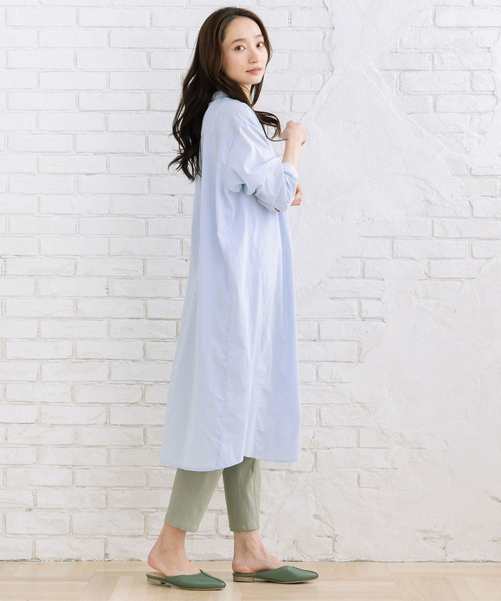 【sabstreet bis】【web限定】 【接触冷感】Aラインシャツワンピース【先行予約】