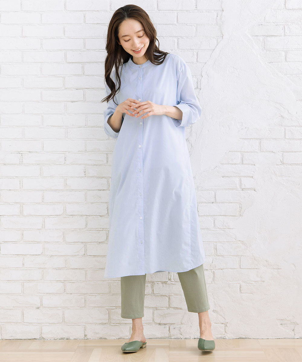 【sabstreet bis】【web限定】 【接触冷感】Aラインシャツワンピース【先行予約】