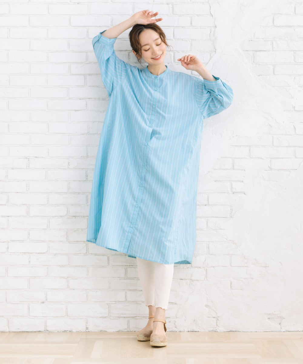 【sabstreet bis】【web限定】 【接触冷感】Aラインシャツワンピース