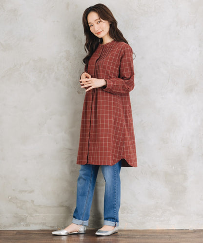 【sabstreet bis】【web限定】 アソートチェックピンタックシャツワンピース