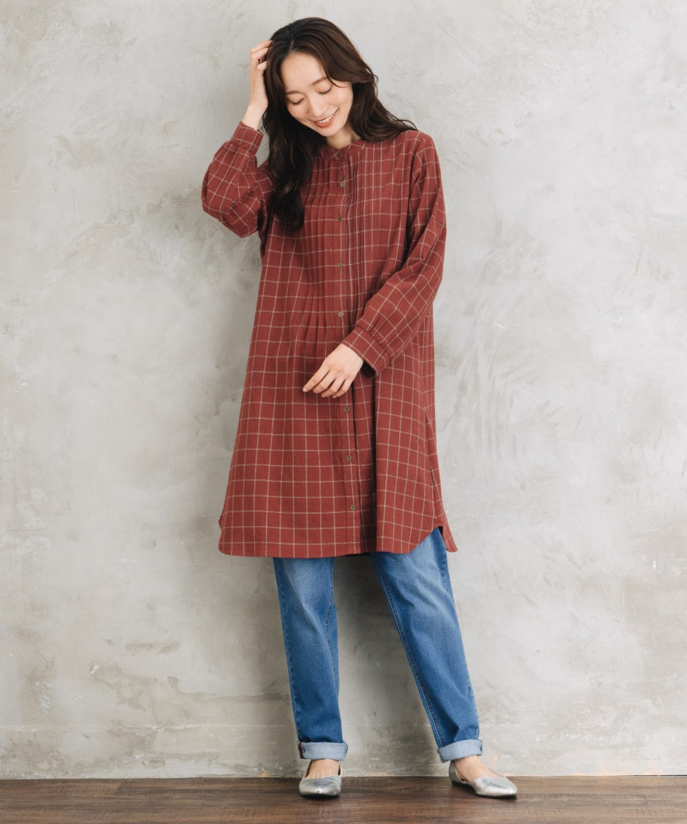 【sabstreet bis】【web限定】 アソートチェックピンタックシャツワンピース【先行予約】