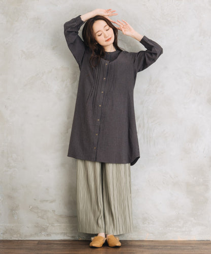 【sabstreet bis】【web限定】 アソートチェックピンタックシャツワンピース