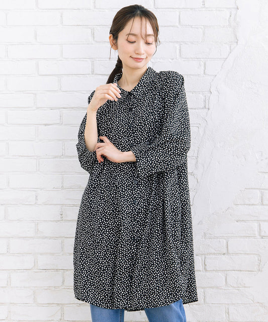 【sabstreet bis】【web限定】 ピンタックジョーゼットチュニック