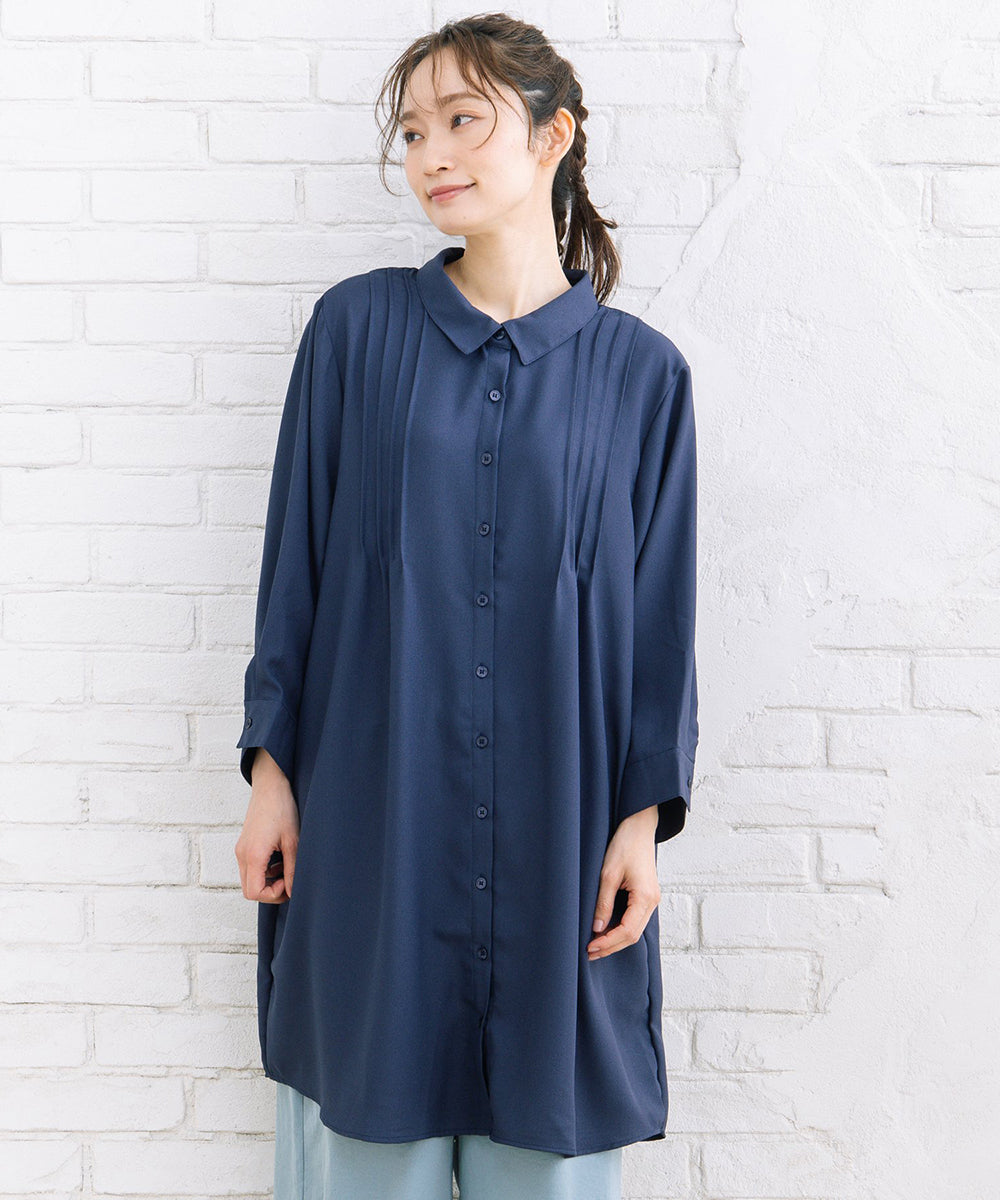 【sabstreet bis】【web限定】 ピンタックジョーゼットチュニック