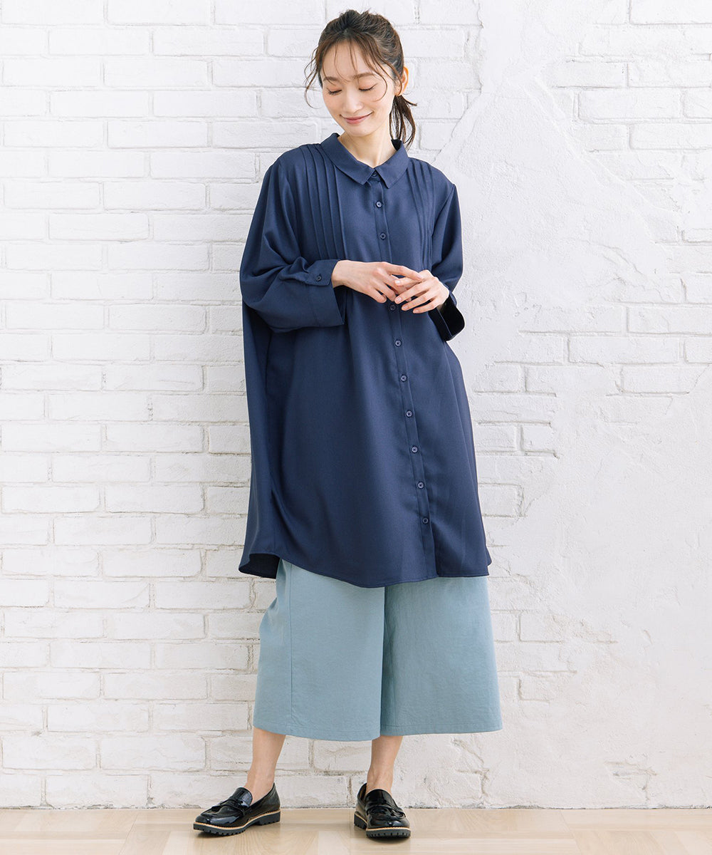 【sabstreet bis】【web限定】 ピンタックジョーゼットチュニック