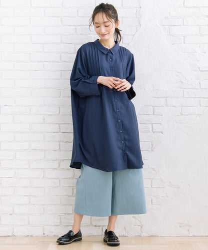 【sabstreet bis】【web限定】 ピンタックジョーゼットチュニック