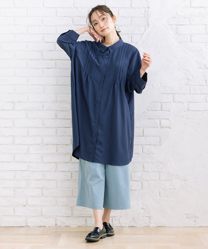 【sabstreet bis】【web限定】 ピンタックジョーゼットチュニック